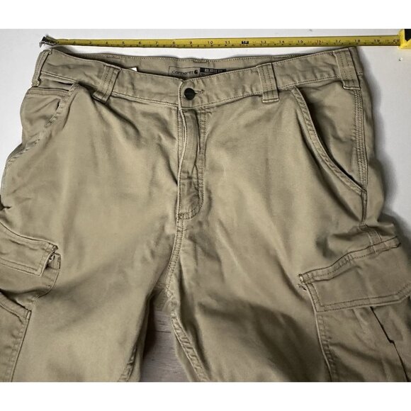 Carhartt Men’s RUGGED FLEX RELAXED FIT CANVAS CARGO WORK PANTS Khaki 36x28 - Picture 9 of 9